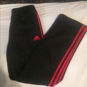 Black & Red Striped Adidas Track Pants